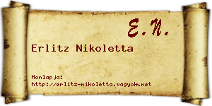 Erlitz Nikoletta névjegykártya