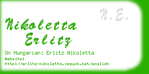 nikoletta erlitz business card